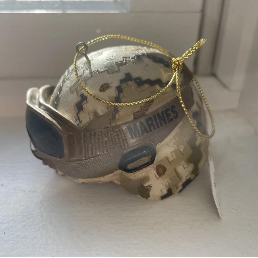 Kurt Adler Marines Camouflage Combat Helmet Ornament NWT